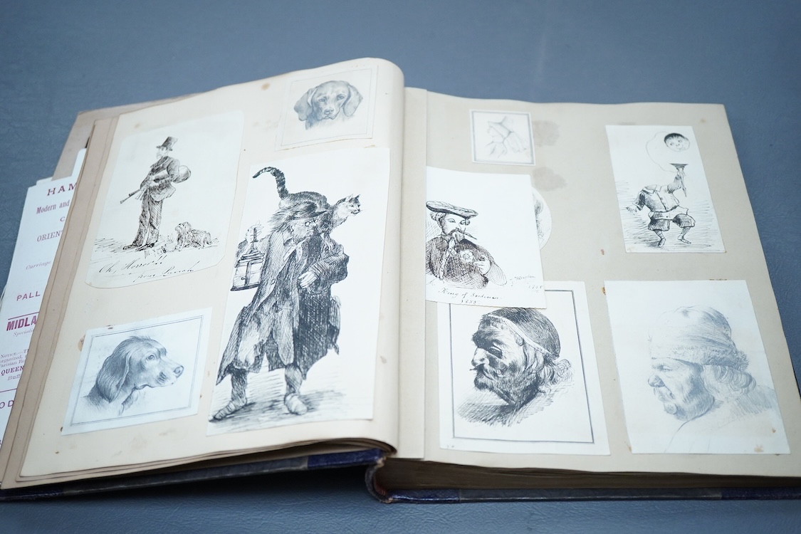 A collection of ephemera including Savoy Theatre, a photograph album and an album of watercolours and pencil studies, late 19th / early 20th century